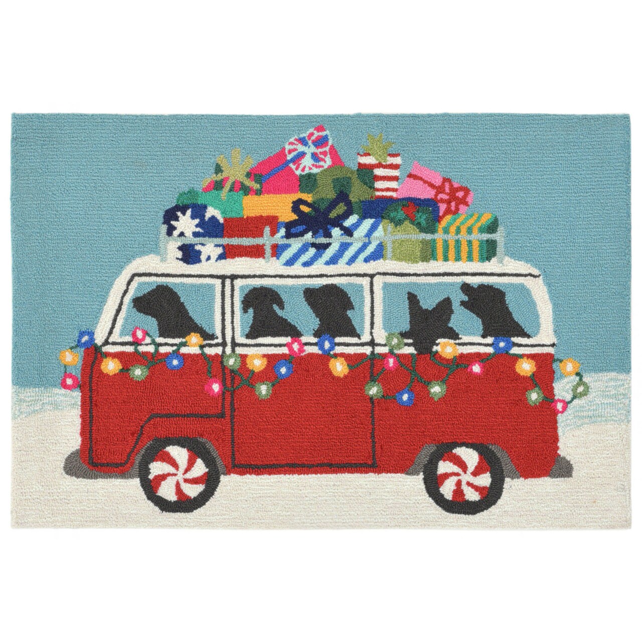 The Rug Department Liora Manne Frontporch Happy Howlidays Indoor Outdoor Area Rug Red